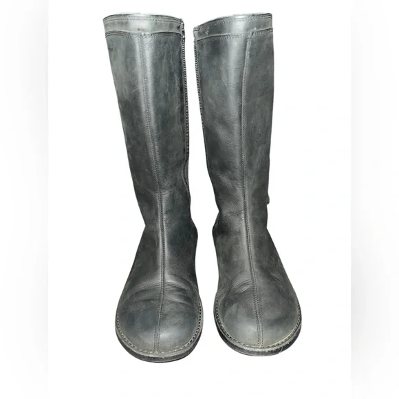 MERRELL Tetra Launch WP Leather Side Zip Boots Moto Black Mid Calf Size 6 - Picture 3 of 7